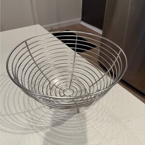 Crate&Barrel Stainless Wire Fruit Basket